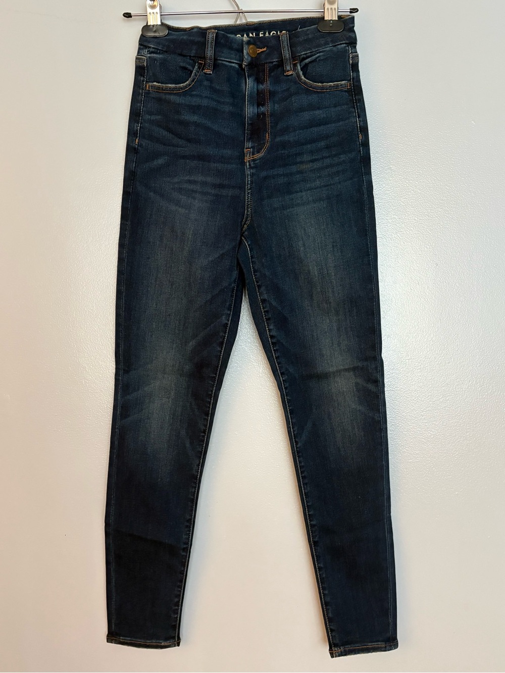 American Eagle Outfitters Dark Blue High-Rise Skinny Jeans